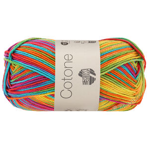 Lana Grossa COTONE  Print/Spray/Mouliné | 306-yellow/orange/turquoise/green/coral/purple
