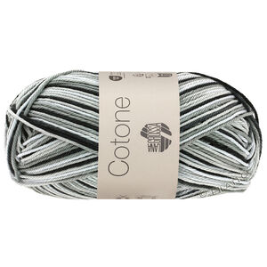 Lana Grossa COTONE  Print/Spray/Mouliné | 317-white/silver gray/dark gray/black