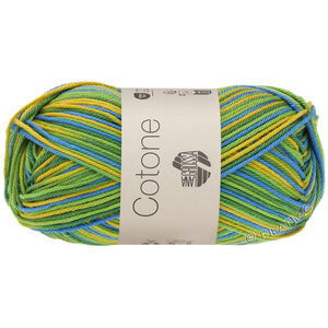 Lana Grossa COTONE  Print/Spray/Mouliné | 352-apple green/dark green/blue/yellow
