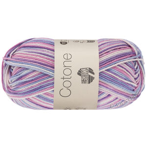 Lana Grossa COTONE  Print/Spray/Mouliné | 354-white/rose/purple/purple/violet blue