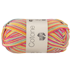 Lana Grossa COTONE  Print/Spray/Mouliné | 363-pink/yolk yellow/citrus yellow/mint