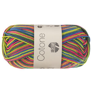 Lana Grossa COTONE  Print/Spray/Mouliné | 366-pistachio/acacia red/petrol blue/dark green