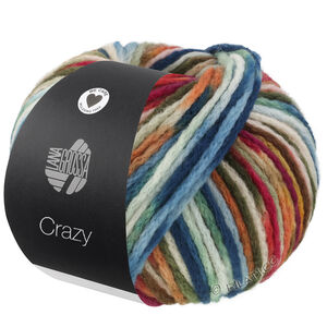 Lana Grossa CRAZY | 02-reseda green/forest green/peach/light beige/dark blue
