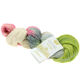 Lana Grossa ECOPUNO Hand-dyed | 510-dark gray/light gray/wine red/ecru/yellow green
