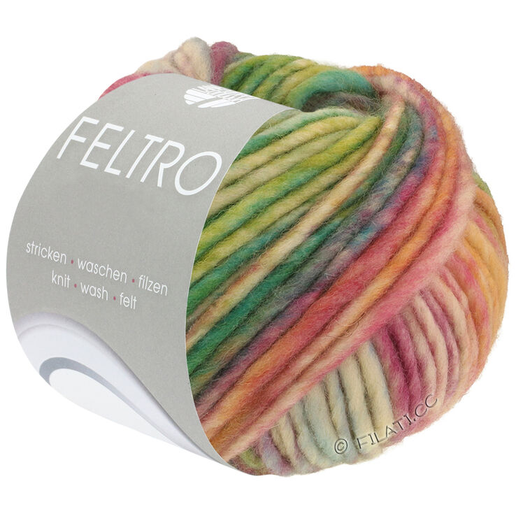 Lana Grossa FELTRO Camino | 841-green/light green/dark green/light gray/beige/antique pink/rosewood/lilac