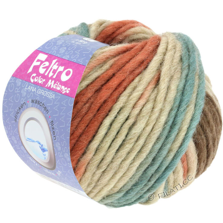 Lana Grossa FELTRO Color Melange | 1001-beige/red brown/gray green/brown