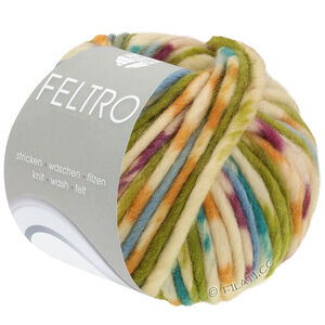 Lana Grossa FELTRO Fuoco | 732-plum/light blue/turquoise/sand yellow/olive/light beige