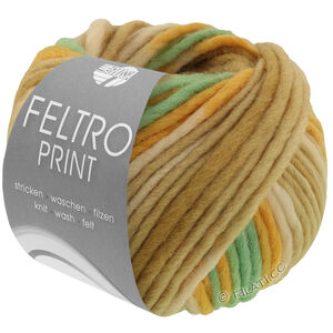 Lana Grossa FELTRO Print | 1312-green beige/emerald/golden yellow