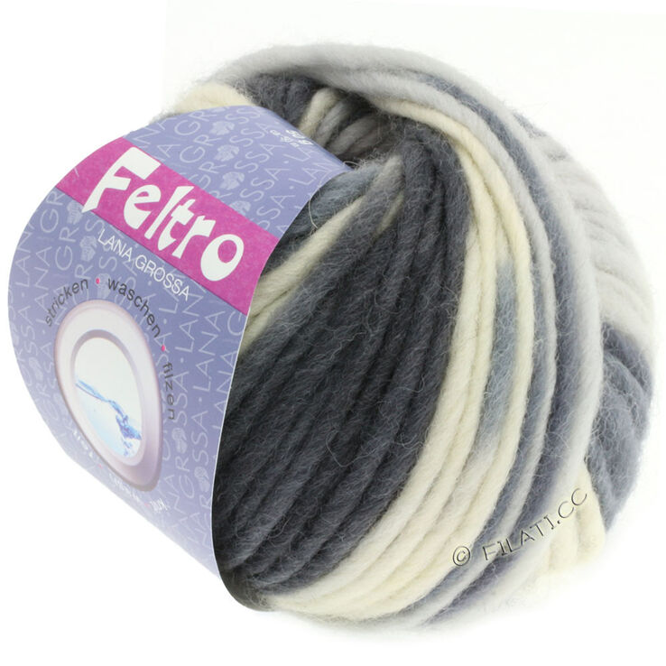 Lana Grossa FELTRO Print | 0331-natural/light gray/medium gray/dark gray