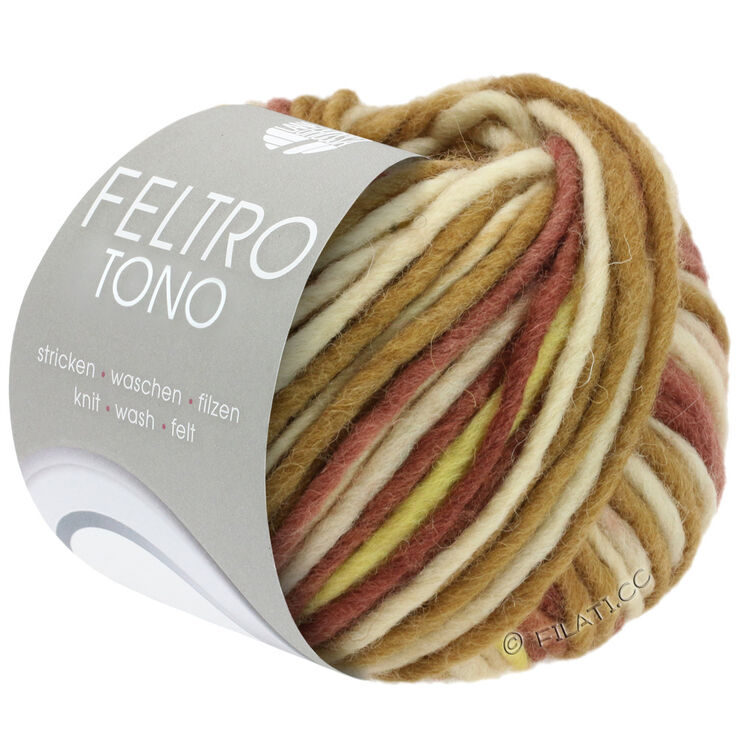 Lana Grossa FELTRO Tono | 1051-gray beige/khaki/yellow/bordeaux/antique pink