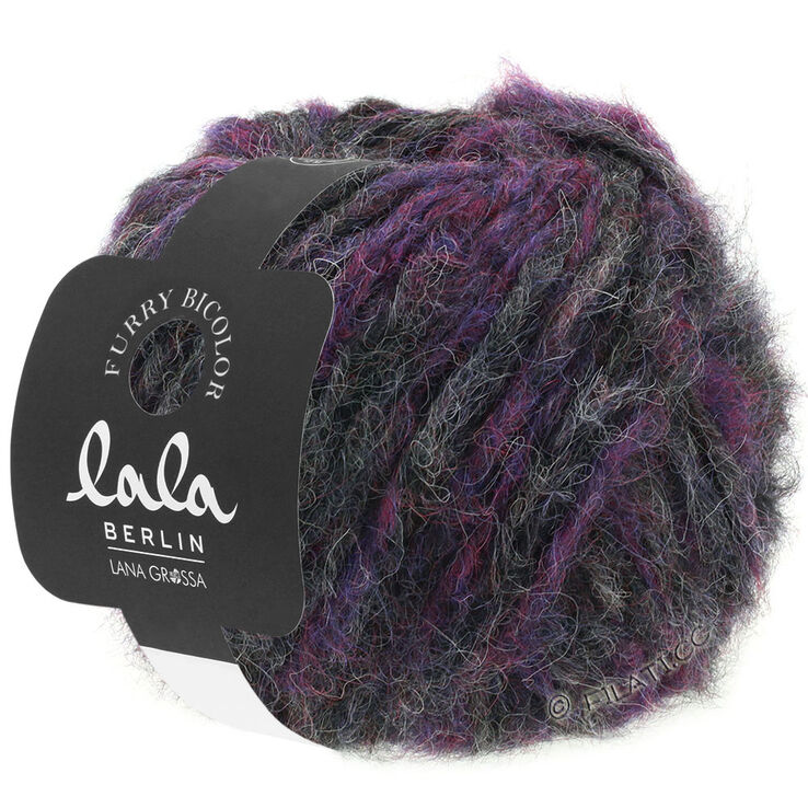 Lana Grossa FURRY Bicolor (lala BERLIN) | 101-blackberry/eggplant/anthracite