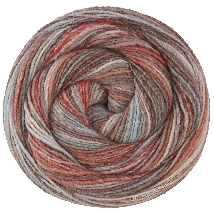 Lana Grossa GOMITOLO DISEGNO | 521-gray brown/blue gray/rosewood/cream/light blue/dark red/taupe