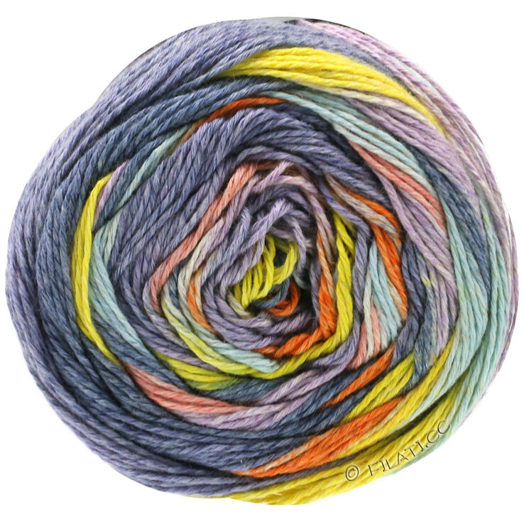 Lana Grossa GOMITOLO LINO | 2011-antique violet/salmon/orange/yellow/gray blue/steel blue