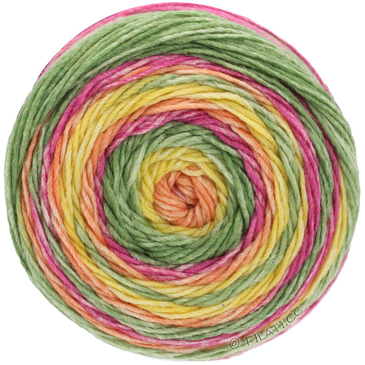 Lana Grossa GOMITOLO MEILENWEIT | 4011-yellow/orange/light green/pink/ecru/salmon