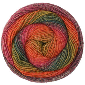 Lana Grossa GOMITOLO VERSIONE | 464-dark olive/dark green/gray purple/fuchsia/red