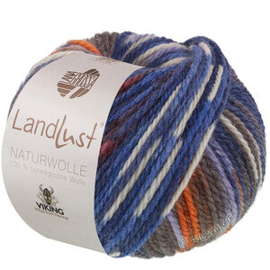 Lana Grossa LANDLUST Naturwolle Print | 102-blue/orange variegated