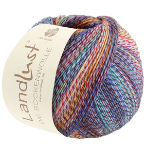 Lana Grossa LANDLUST DIE SOCKENWOLLE PRINT | 213-purple/yellow/rose/turquoise/green/red/dark blue mottled
