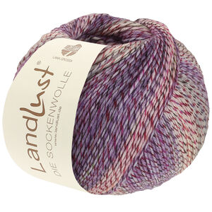 Lana Grossa LANDLUST DIE SOCKENWOLLE PRINT | 217-ecru/rose/purple/pink/fuchsia/anthracite mottled
