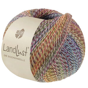 Lana Grossa LANDLUST DIE SOCKENWOLLE PRINT | 220-green/dark red/blue/yellow/light blue/plum/orange mottled