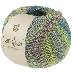 Lana Grossa LANDLUST DIE SOCKENWOLLE PRINT | 221-sweet lime/light olive/dark olive/light gray/light blue/turquoise/jade/blue mottled