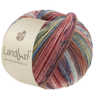 Lana Grossa LANDLUST DIE SOCKENWOLLE | 617-brown/jeans/heather/natural/light blue/reseda green/mint striped