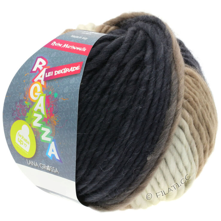 Lana Grossa LEI Dégradé | 501-raw white/camel/anthracite