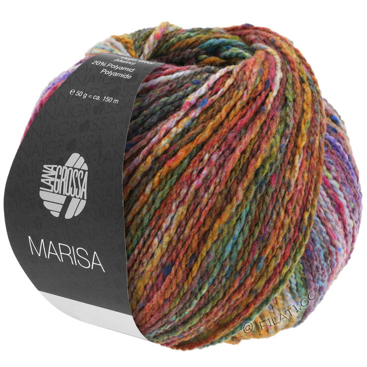 Lana Grossa MARISA | 01-olive/orange/turquoise/petrol/red violet