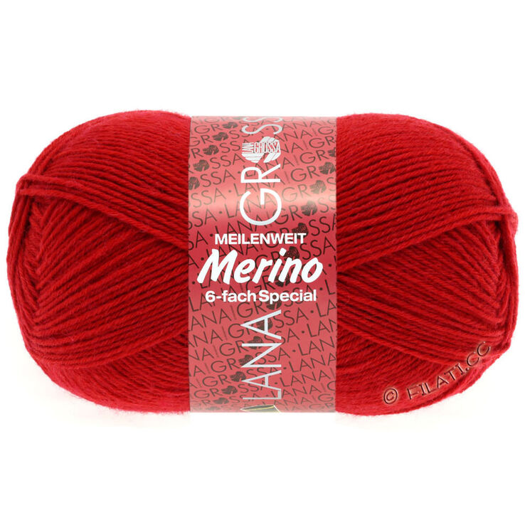 Lana Grossa MEILENWEIT 6-FACH 150g Merino | 01-red