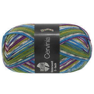 Lana Grossa MEILENWEIT 6-FACH 150g Cervinia | 9759-olive/purple/light gray/medium gray/blue/dark green