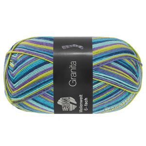 Lana Grossa MEILENWEIT 6-FACH 150g Granita | 9733-turquoise/jeans/sweet lime/purple/mint/dark petrol