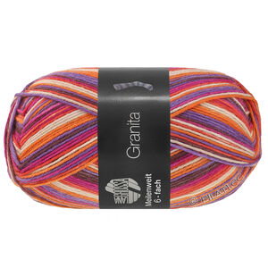 Lana Grossa MEILENWEIT 6-FACH 150g Granita | 9734-dark brown/purple/orange/pearl beige/red/fuchsia