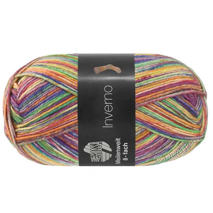 Lana Grossa MEILENWEIT 8-FACH 150g Inverno | 9988-light green/rose/vanilla/purple/plum blue/red violet/mint turquoise