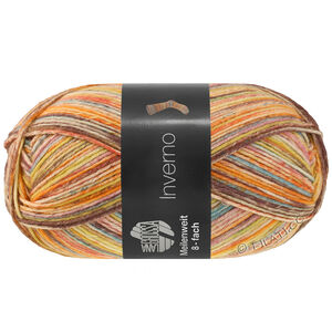 Lana Grossa MEILENWEIT 8-FACH 150g Inverno | 9990-vanilla/saffron yellow/salmon/orange/rose/light blue/mauve/gray brown