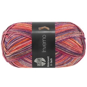 Lana Grossa MEILENWEIT 8-FACH 150g Inverno | 9991-rose/salmon/pink/fuchsia/dark orange/plum blue