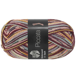 Lana Grossa MEILENWEIT 8-FACH 150g Piccata | 9997-burgundy/purple/vanilla/rose/lilac/gray/mint