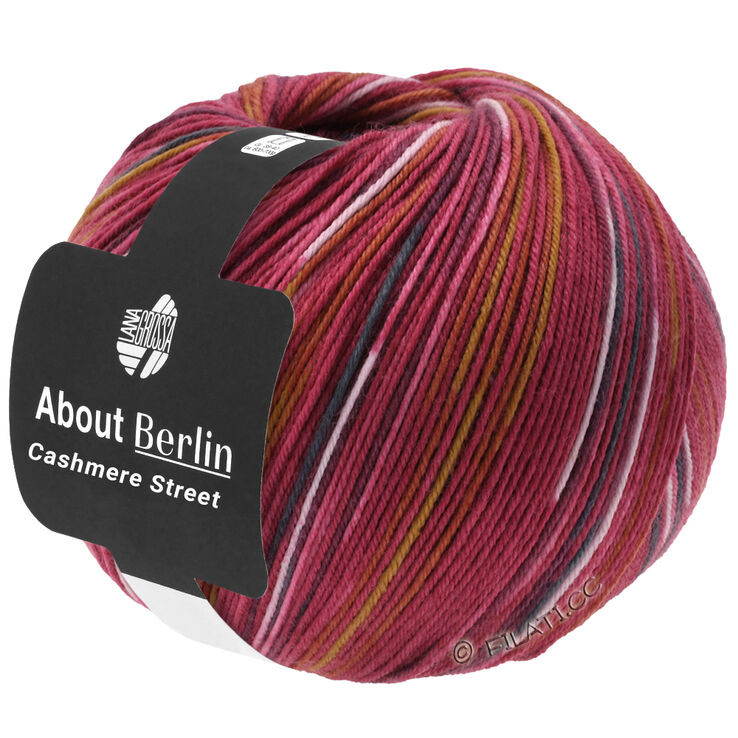 Lana Grossa MEILENWEIT 100g Cashmere Street (ABOUT BERLIN) | 831-brick red/white/mustard/pink/dark gray/petrol