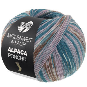 Lana Grossa MEILENWEIT 100g Alpaca Poncho | 2722-dark petrol/petrol/light blue/gray beige/taupe/gray purple