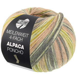 Lana Grossa MEILENWEIT 100g Alpaca Poncho | 2724-silver gray/light gray/dark gray/light olive/sand beige