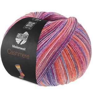 Lana Grossa MEILENWEIT 100g Cashmere Inverno | 122-fuchsia/lilac/orange/light blue/blue/plum/heather/salmon