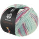 Lana Grossa MEILENWEIT 100g Cashmere Pista | 142-mint/turquoise/white/gray/light blue/fuchsia striped