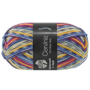 Lana Grossa MEILENWEIT 100g Cervinia | 1701-ink blue/sky blue/ecru/eggplant/berry red/burgundy/yellow/jeans/sweet lime