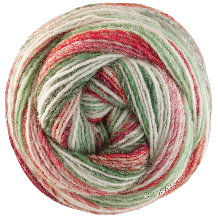 Lana Grossa GOMITOLO (Christmas Edition) | 111-berry/dark red/light red/ecru/subtle green/medium green/gray green/dark green
