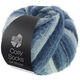 Lana Grossa MEILENWEIT 100g Cosy Socks Soft Stripes | 106-black blue/gray blue/smoke blue/White blue