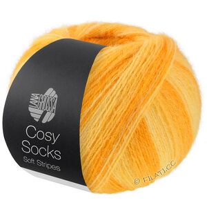 Lana Grossa MEILENWEIT 100g Cosy Socks Soft Stripes | 111-yellow/yolk yellow/saffron yellow