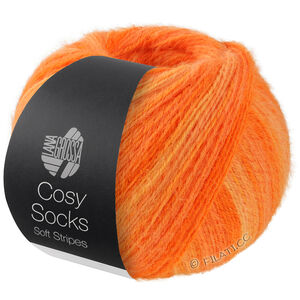 Lana Grossa MEILENWEIT 100g Cosy Socks Soft Stripes | 112-pale orange/mandarin/orange