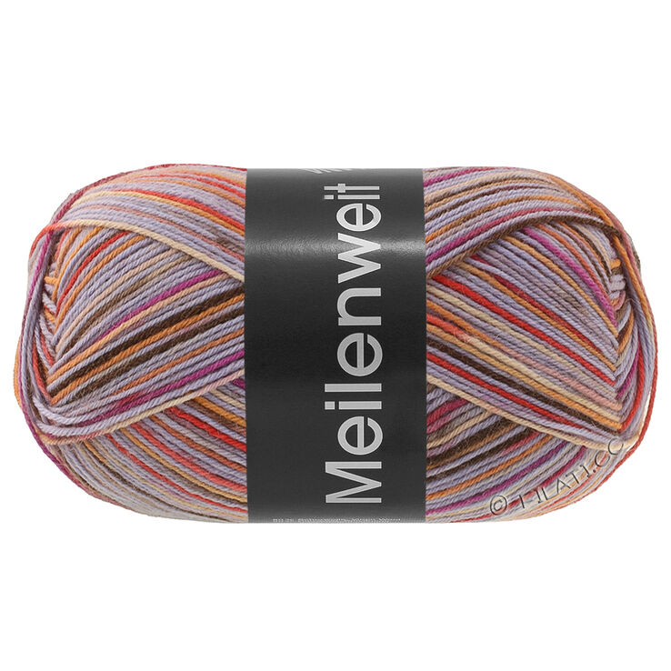 Lana Grossa MEILENWEIT 100g Foresta | 5321-gray purple/fuchsia/beige/dark brown/salmon orange/red