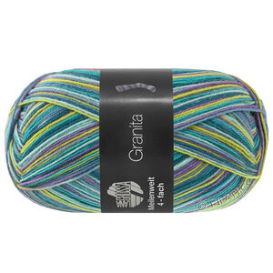 Lana Grossa MEILENWEIT 100g Granita | 1809-purple/turquoise/dark petrol/petrol/gray blue/pistachio