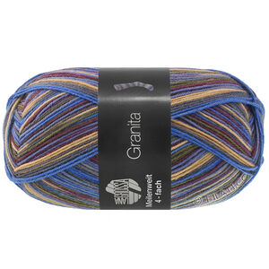 Lana Grossa MEILENWEIT 100g Granita | 1812-eggplant/jeans blue/sand yellow/dark gray/cornflower/umbra