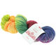 Lana Grossa MEILENWEIT 100g Merino Hand-dyed | 409-yellow green/dark green/rust/orange/sweet lime/gray purple/antique violet/gray green