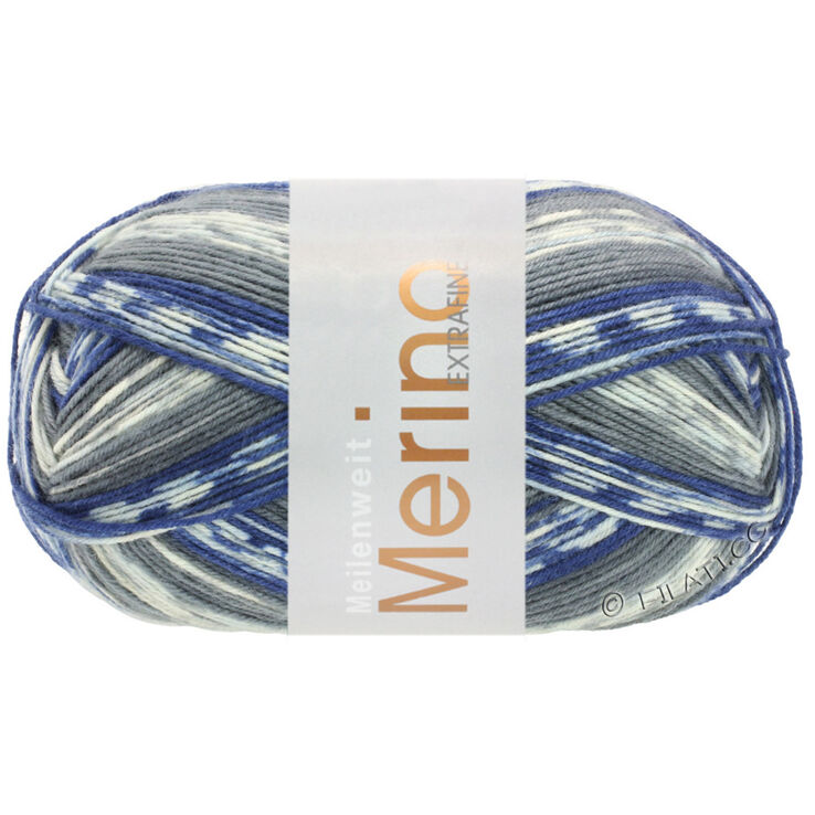 Lana Grossa MEILENWEIT 100g Merino Extrafine Denim Mix | 2601-light gray/dark gray/dark blue